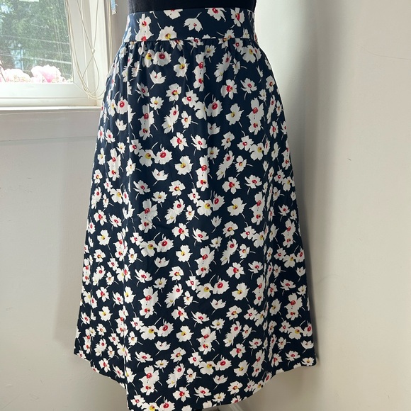 1901 Dresses & Skirts - 1901 White and Blue A-Line Midi Skirt